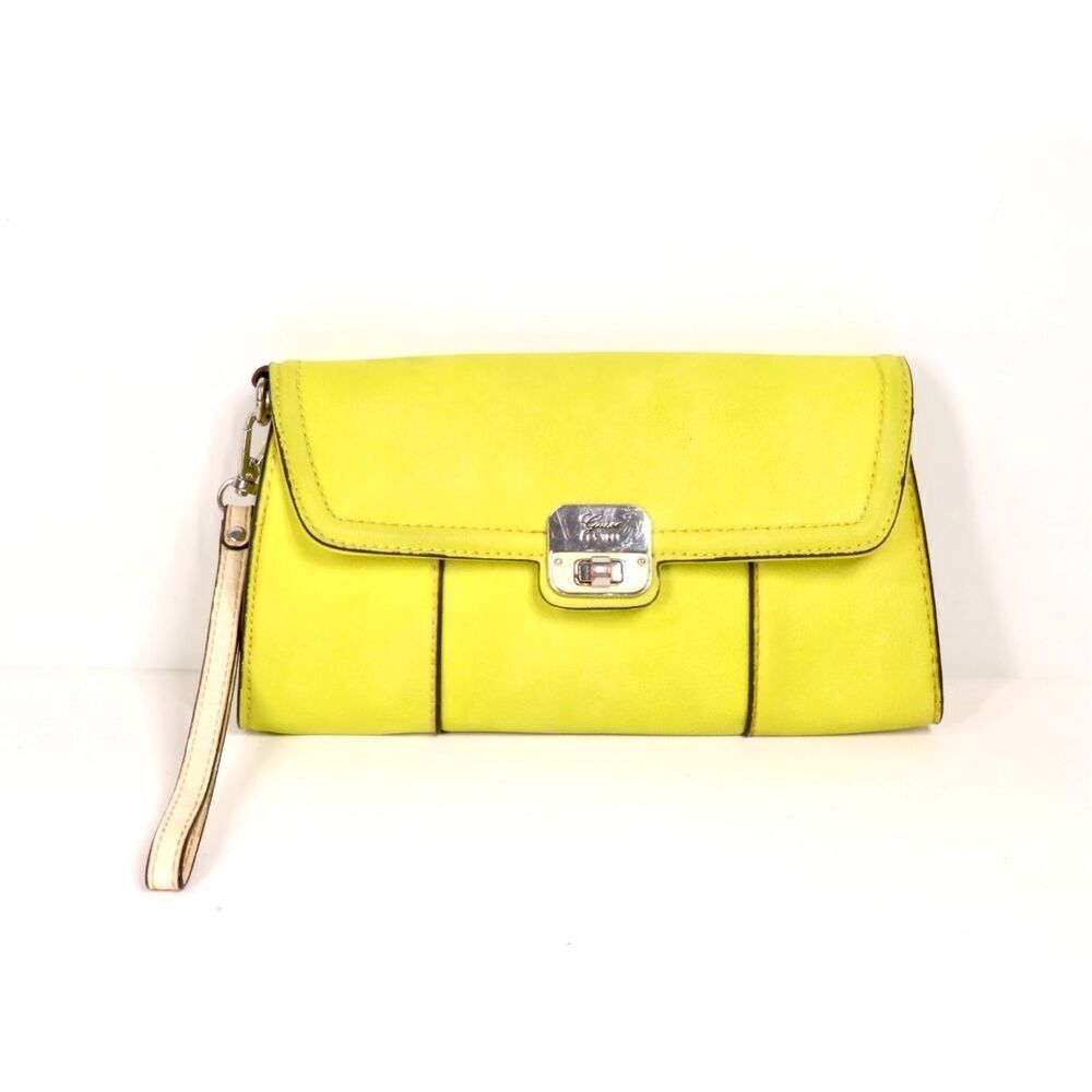 Guess Clutch Wristlet Yellow